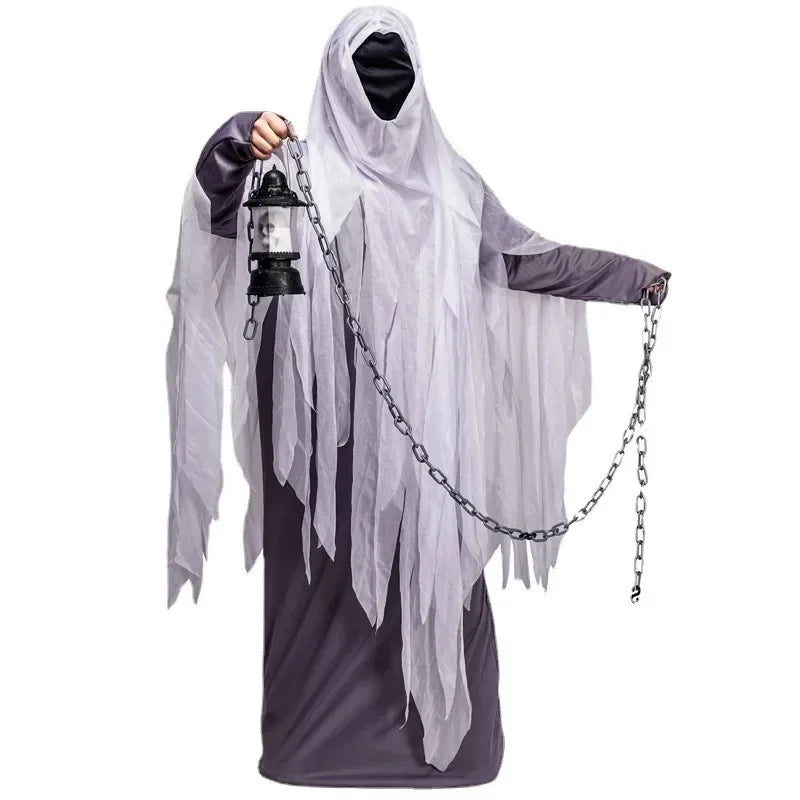 Adult Lantern Ghost Performance Costume Terrifying Ghost with No Face
