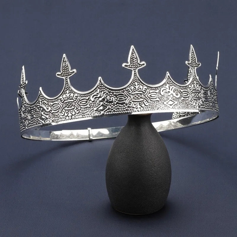 Royal Men's Round Crown Prince Crown Wedding Birthday Ball Party Halloween - product image 6