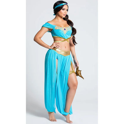 Halloween Fashion Sexy Sky Blue Magic Princess Dress Holiday Party Nightclub Stage Performance Costume New