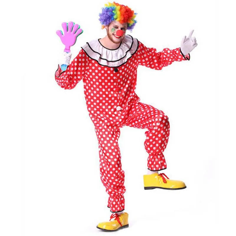 Funny Men Holiday Circus Clown Costumes Cosplay Clothes Performance Wear Masquerade halloween costume Birthday - product image 1