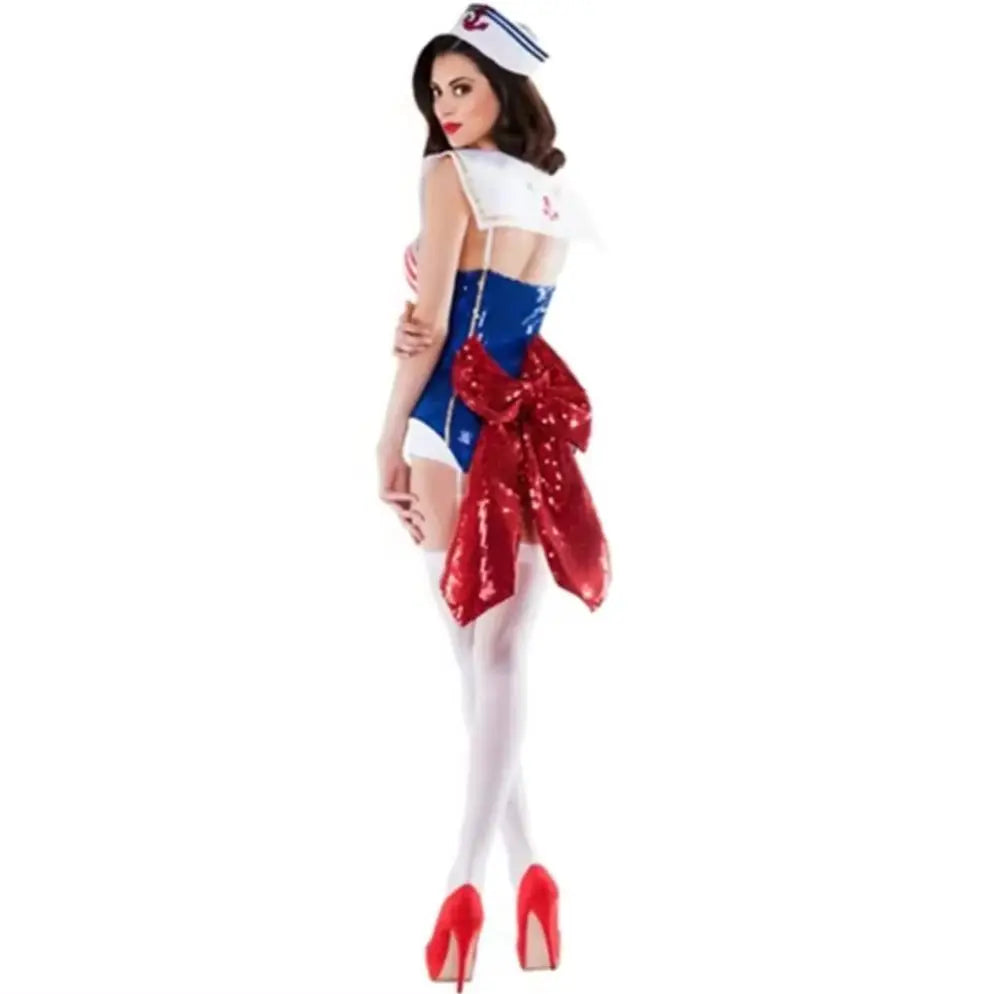 Navy Sailor Costume for Women | Sequined Jumpsuit
