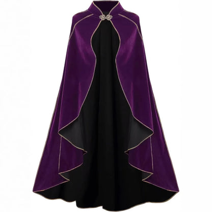 Men Halloween Cloak Costume Cape Medieval Shawl Vampire Pirate Robe Old Ranger Costume - Blue / One Size