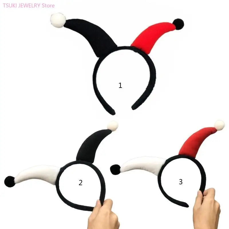 62KE Halloween Clown Color Matching Clown Horn Headband Movie Evil Hair Hoop Gothic - View 3