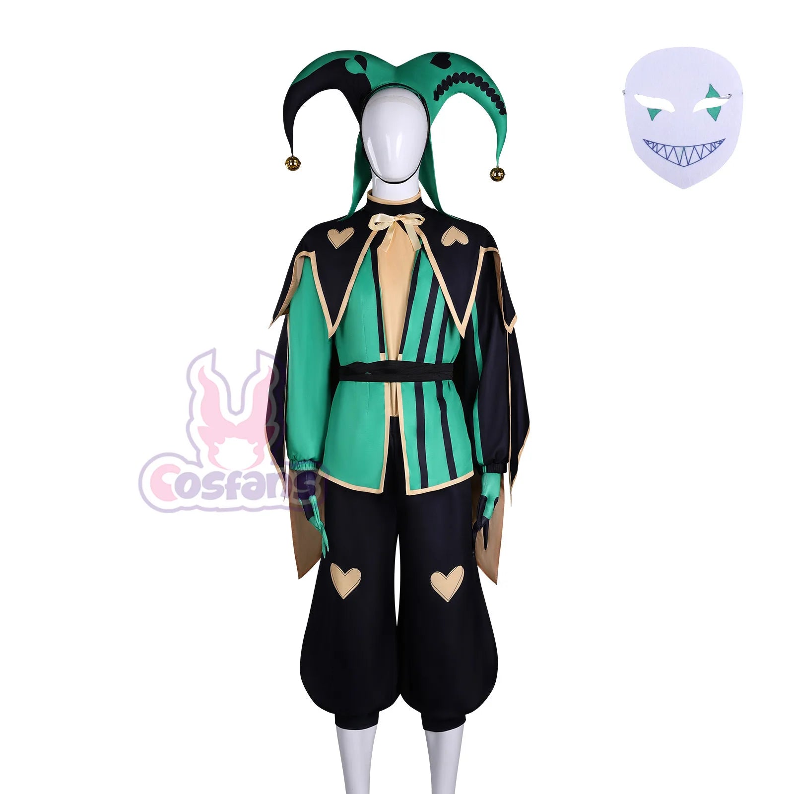 The Freak Circus Pierrot Jester Harlequin Costume Clown Purple Red Green Uniform Hat Man - jester / XS