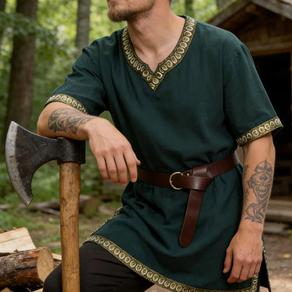 Knight Costume Medieval Costume Tunic Halloween Costumes for Men Adult Viking Pirate - Color 1 / XL