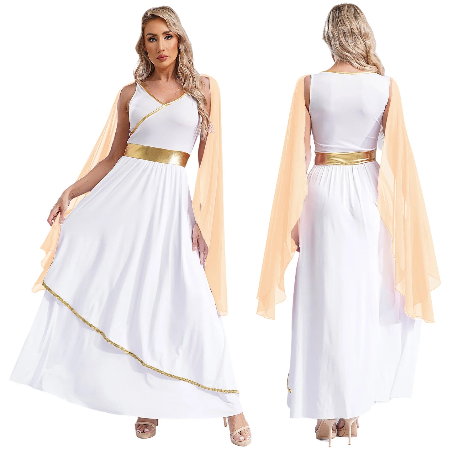 Women's Greek Ancient Princess Deity Queen Flowy Tulle Chiffon Costume - alternate view 16