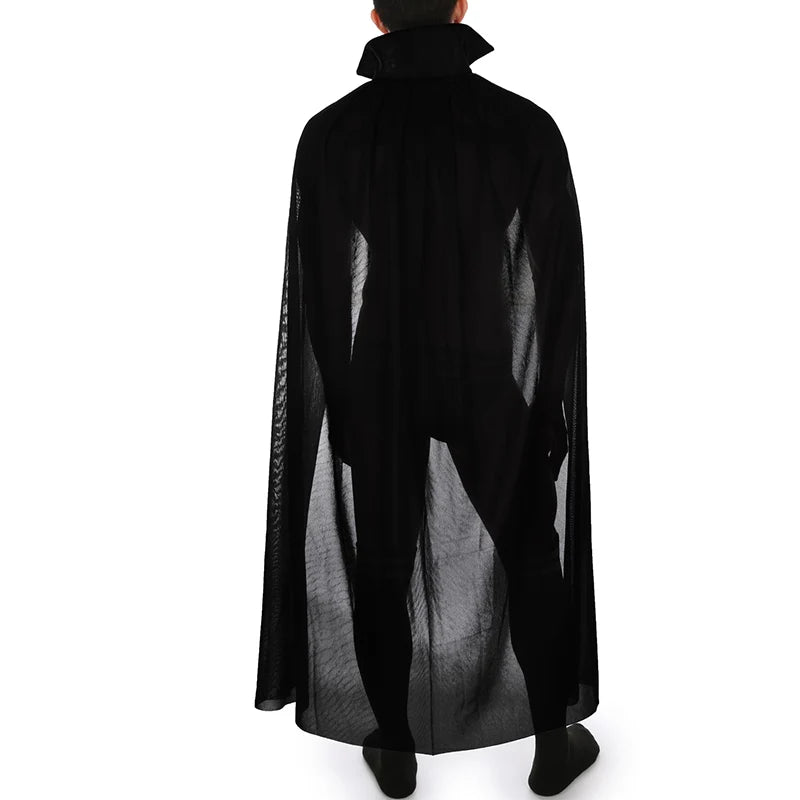 Adult Sexy Hooded Cape Sheer Transparent Stand Collar Erotic Sex Show Costume - alternate view 2