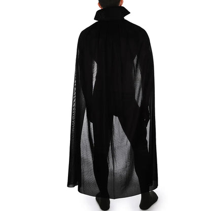 Adult Sexy Hooded Cape Sheer Transparent Stand Collar Erotic Sex Show Costume - alternate view 2