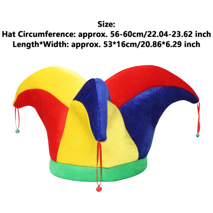 Halloween Costume Clown Hat Unisex Clown Hat Cap with Bells Costume Accessories Adult - View 6