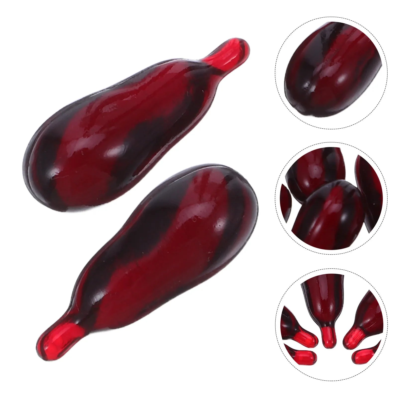 9pcs Rubber Pigment Fake Blood Capsules Halloween Blood Props Zombie Blood Makeup Props Scary Prank Props - product image 5