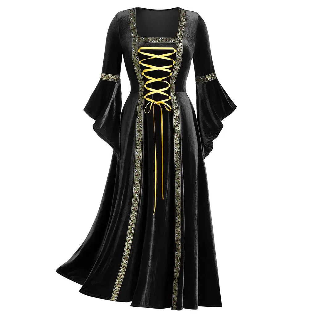 Halloween Women Dress Costumes For Women Long Sleeve Medieval Cosplay Vintage Vampire Witch Victorian Gothi - product image 10
