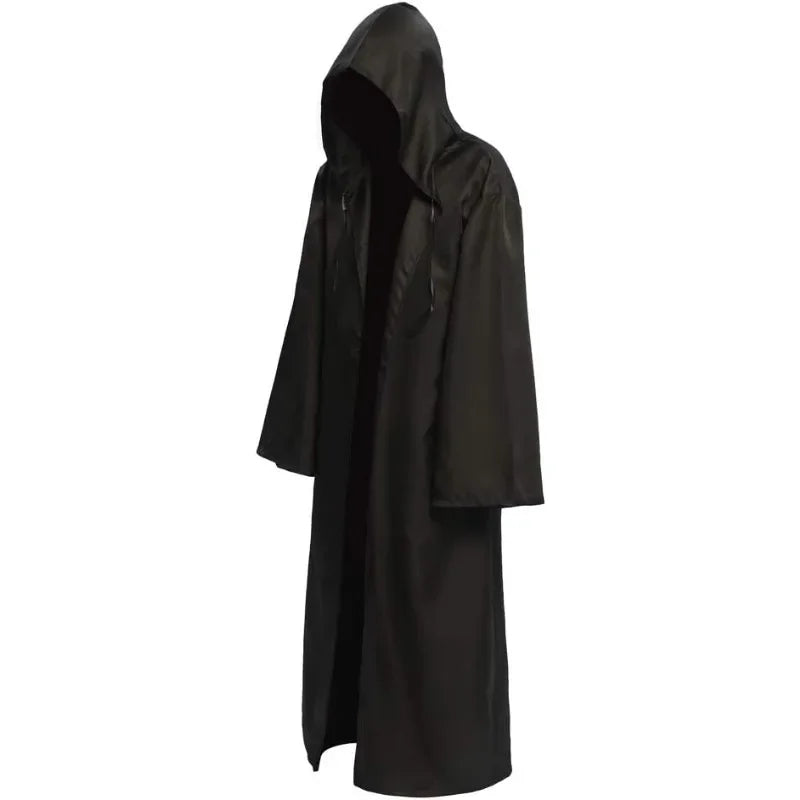 Costume Medieval Cape Cloak Adult Hooded Death Vampire Wizard Monk Witch Costume Priest
