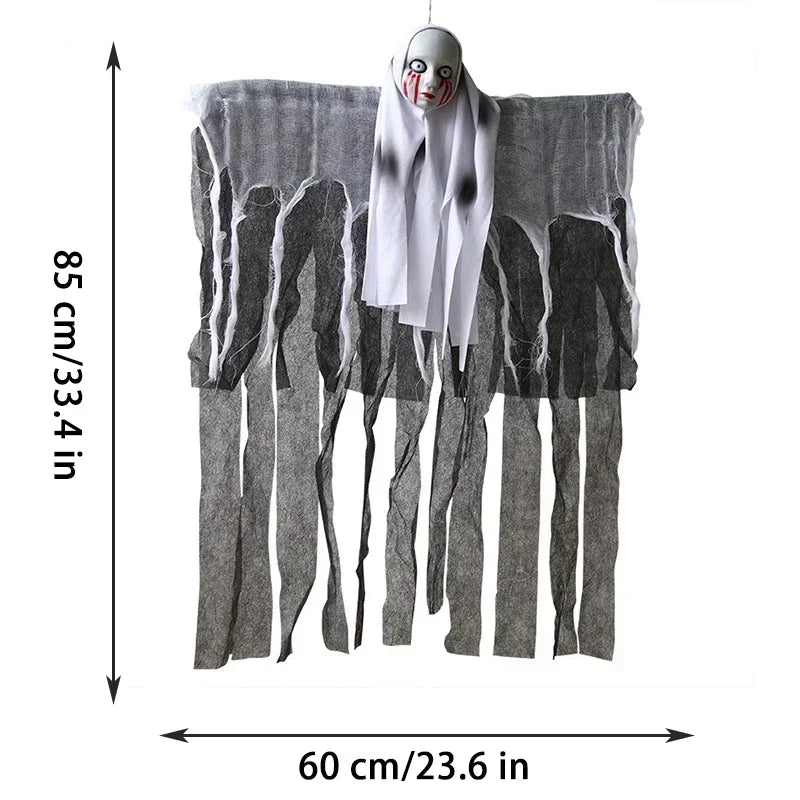 Halloween Hanging Ghost Skull Skeleton Gauze Scary Props Haunted House Outdoor Yard Garden Horror Decoration - product image 7