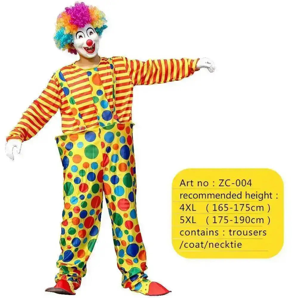 Adults Clown Costumes Joker Bodysuit for Men Magician Performance Fancy Halloween Outfits - Zc-022 / 4xl height165-175cm