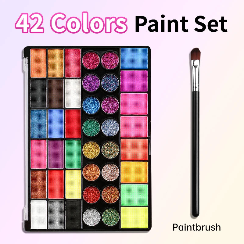 42 Color Face Painting Kit for Adults Water Activated Paint - Halloween Makeup - product image 7