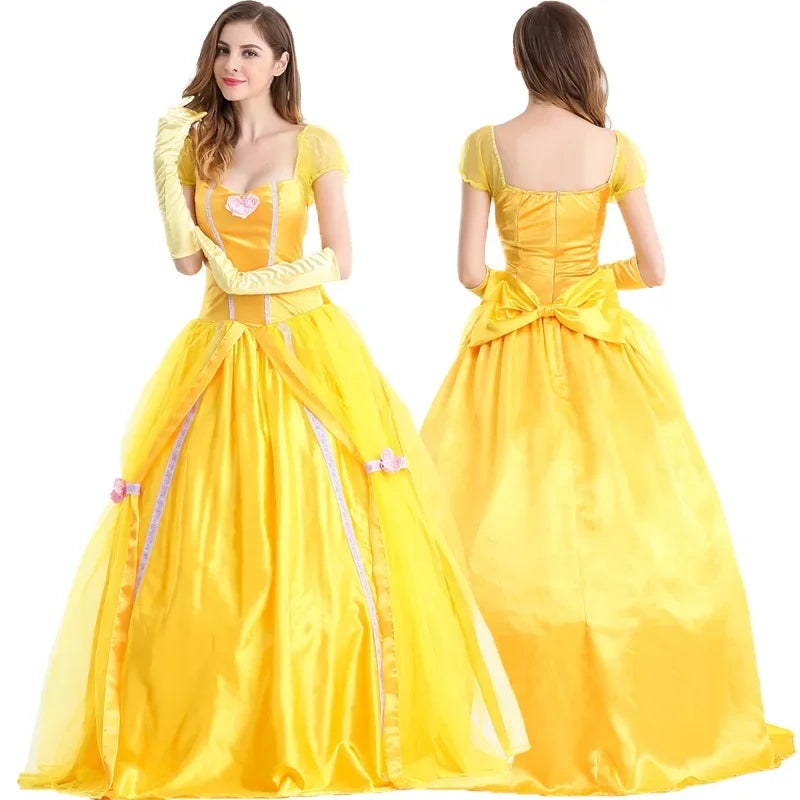 Women's Princess Beauty for Princess Yellow Ball Gown Princess Dress up Ball Gown Christmas Costume - alternate view 7