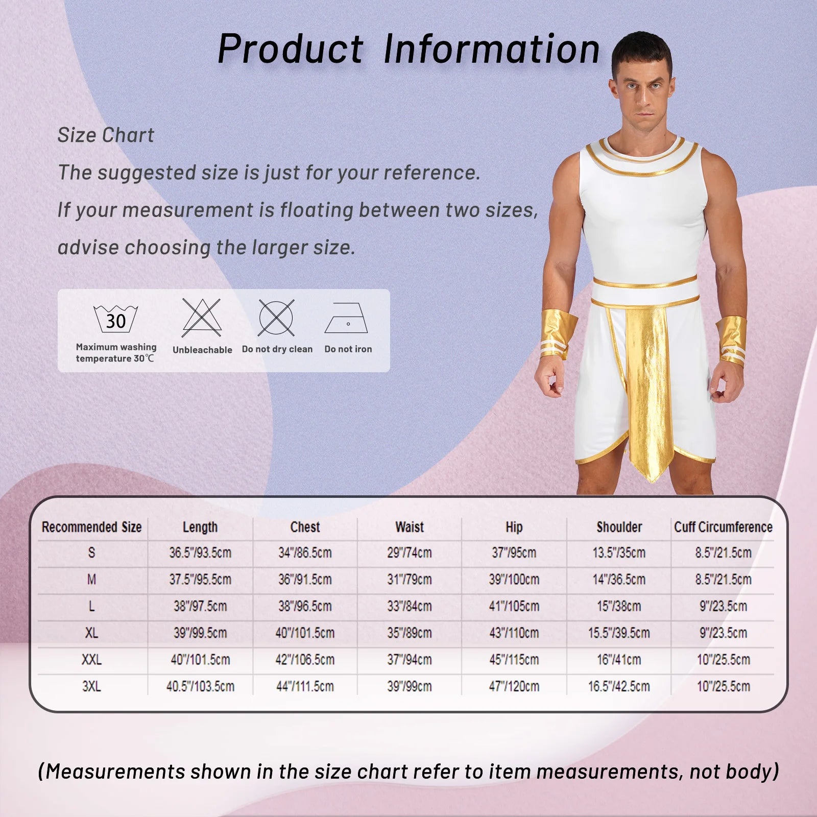 Men's Egyptian Ancient Greek Pharaoh Toga and Sleeves Metallic Costume - alternate view 6