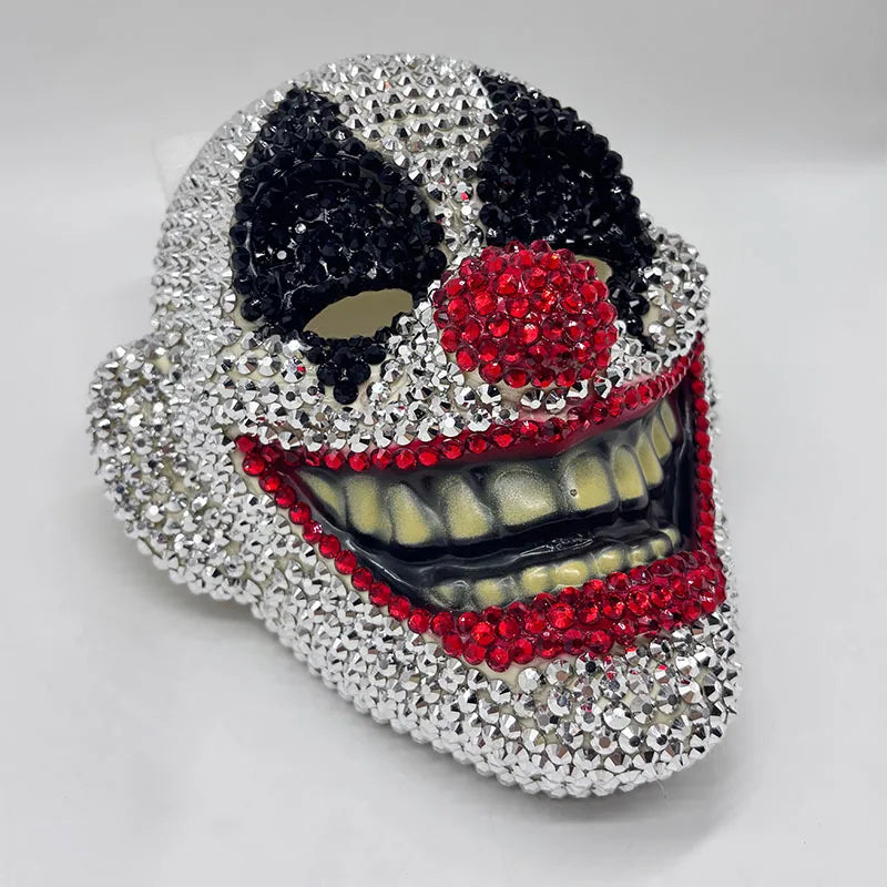 High-End Diamond-Studded Clown Mask for Man and Women Halloween Dance Mask Clown Costume - View 3