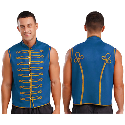 Men's Halloween Medieval Renaissance Costume Punk Costume Stand Collar Gold Trimming Gold - Green / M