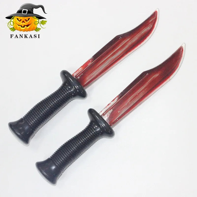 Halloween Role-playing Simulation Blood Knife Makeup Dance Props Horror Prank Imitation Blood Knife - product image 1
