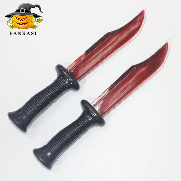 Halloween Role-playing Simulation Blood Knife Makeup Dance Props Horror Prank Imitation Blood Knife - product image 1