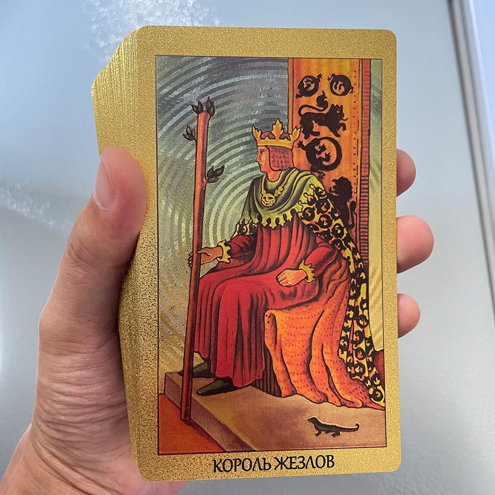 Golden Tarot Deck with Guidebook – Russian Edition