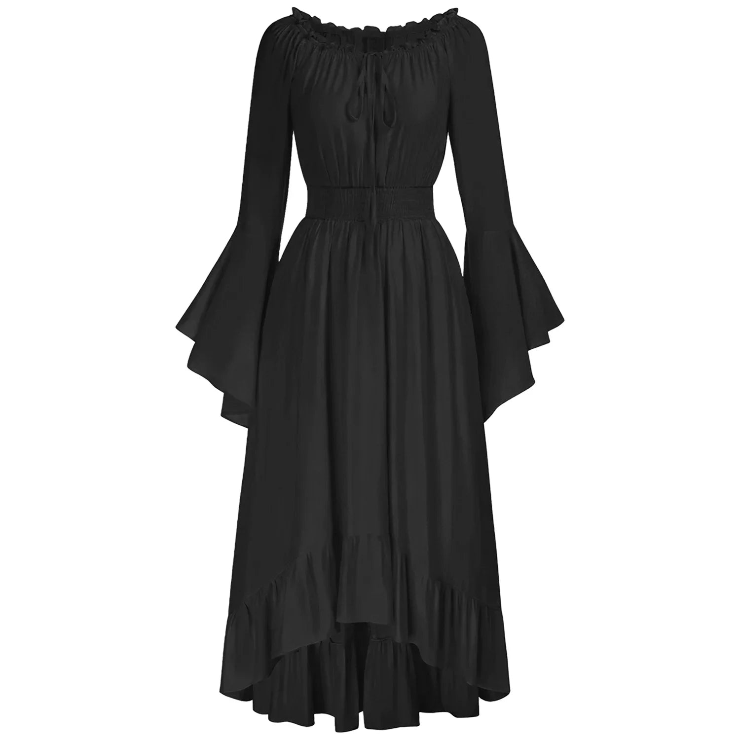 Women's Renaissance Off Shoulder Long Bell Sleeve High Low Costume - alternate view 15