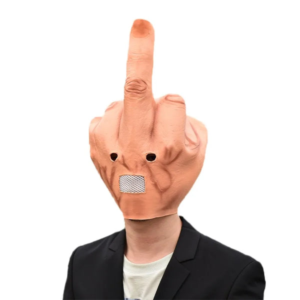 Middle Finger Latex Halloween Prank Mask