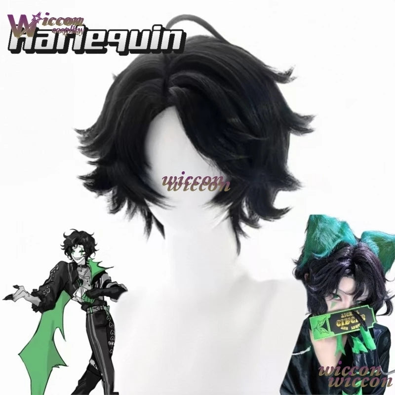 YESoK Adult Clown Costume Freak Circus Pierrot & Harlequin Jester Set for Halloween - pierrot wig / XS