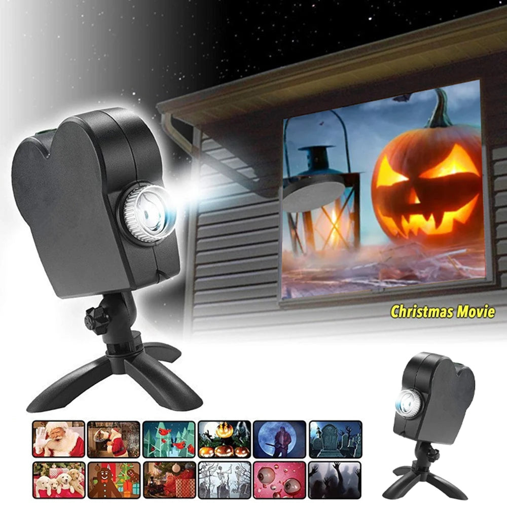 Halloween Christmas Window Projector Outdoor Atmospheric Feeling Festival Projection Home Room Office