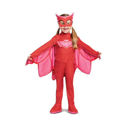 Halloween Animal Costume Girl Boy Super Owl Hero Jumpsuit Mask Cute Costume Cat Gecko - L / Blue