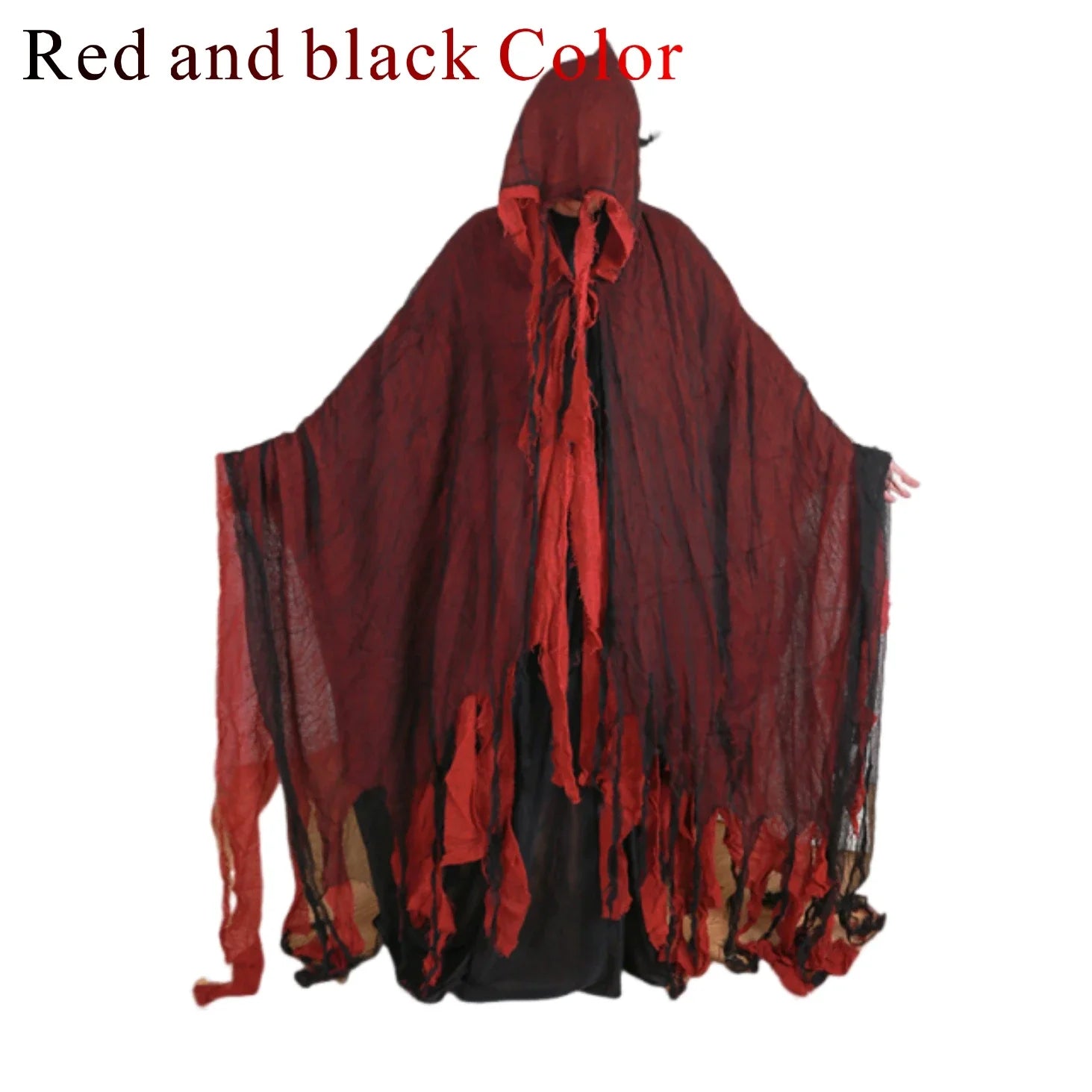 Scary Halloween Hooded Cloak Medieval Renaissance Wizard Cloak Horror Grim Reaper Costume - View 7