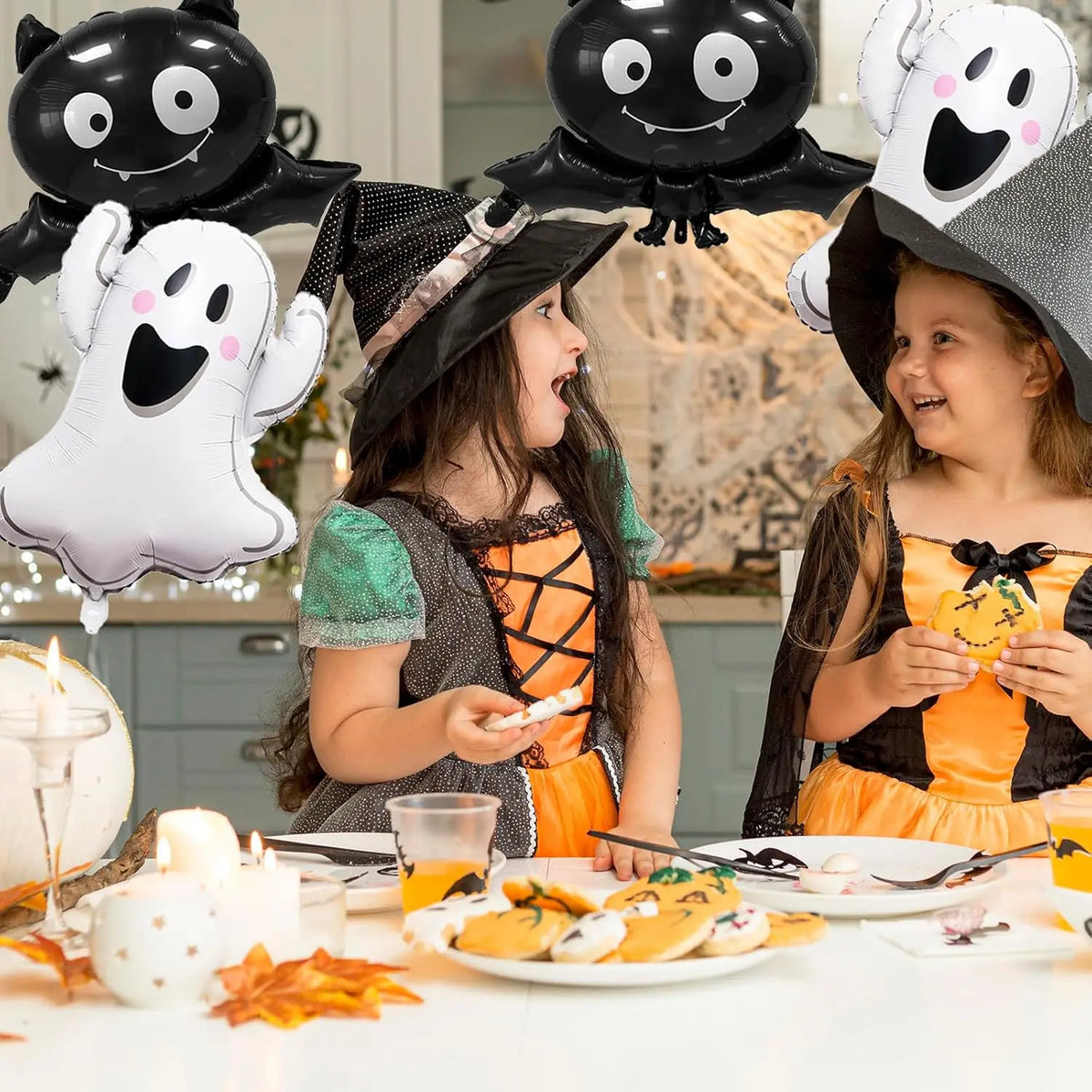 9-Piece Set Halloween Ghost Balloons Set Pink Boo Ghost Bat Foil Balloon Themed - product image 6
