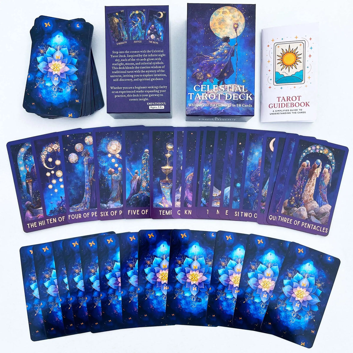 Classic Celestial Tarot Deck – 78 Cards with Guide