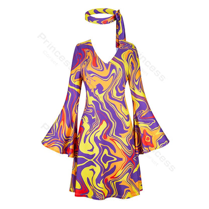 70s Costume Disco Dresses for Women Halloween Costume Sexy Hippie Costume Disco Dress with Disco Headband 70s - product image 23