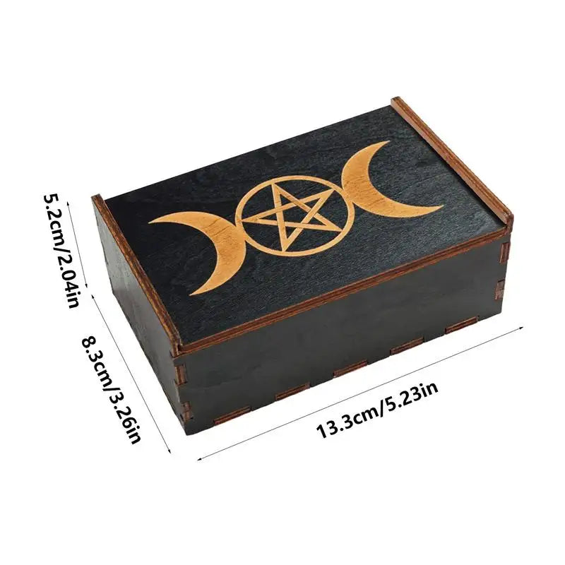 Vintage Wooden Tarot Card & Trinket Box