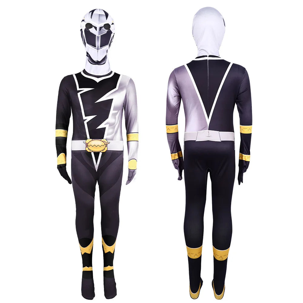 Anime Fancy Adult Ranger Kishiryu Sentai Ryusoulger Costume Jumpsuit Halloween Men - black / 140