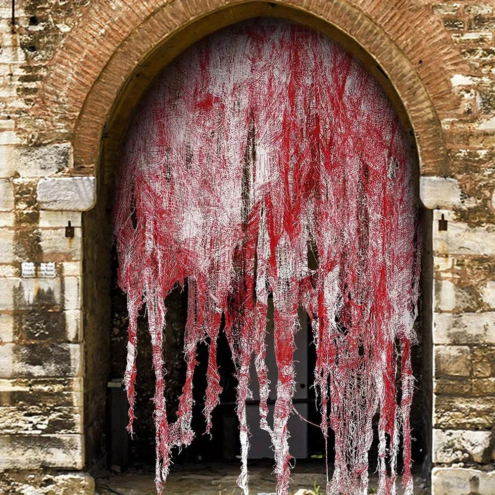 1-Piece Bloody Gauze Decorations Halloween Horror Bloody Cloth Bandage Door - product image 1