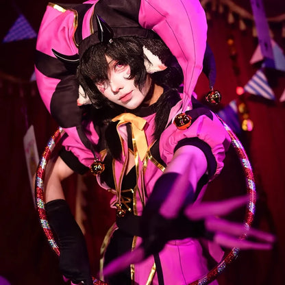Game the Freak Circus Columbina Costume Adult Clown Purple Uniform Halloween - A / XL