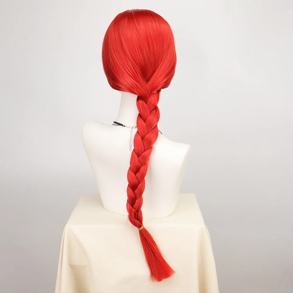 Anime Movie and Tops Pants Wigs Red Braids Halloween Wig - 005 / XL