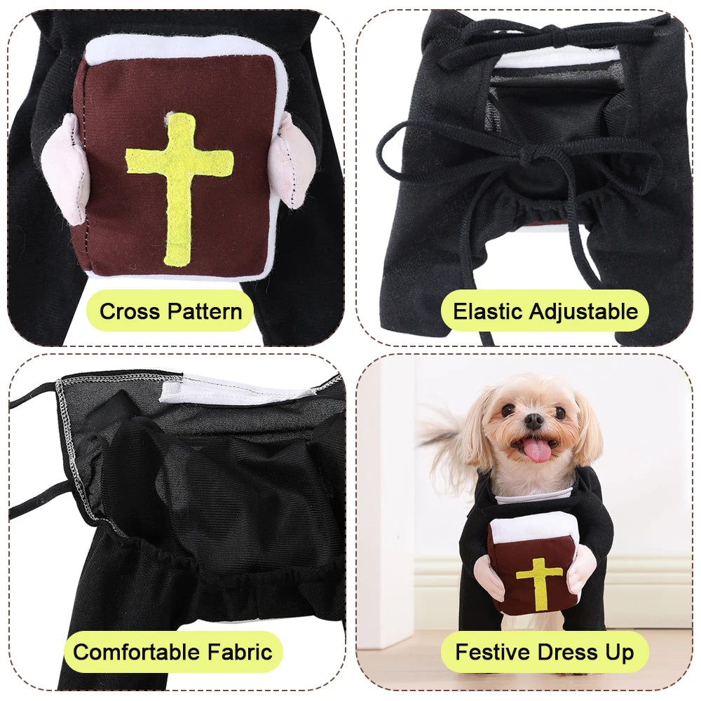 Pet Nun Funny Small Large Dogs Cats Dog Priest Costume - alternate view 4