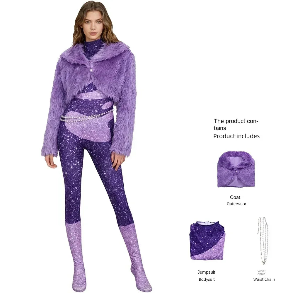 Women's Purple Gazelle-Inspired Stage Costume