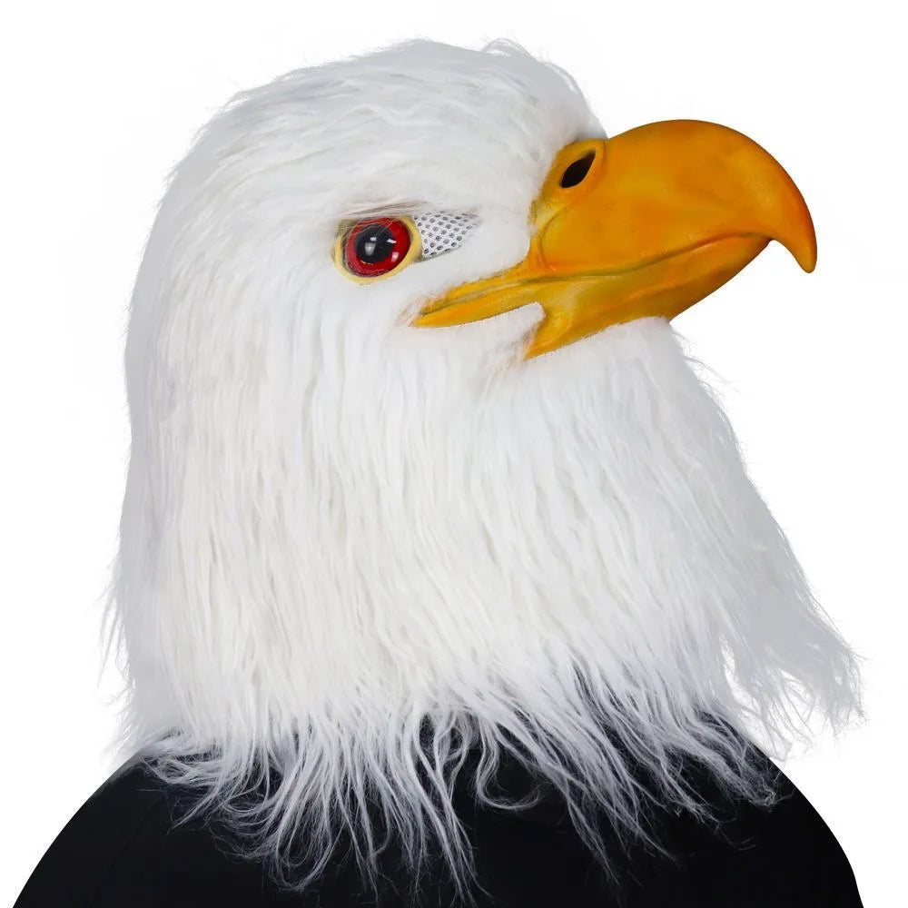 Realistic Bald Eagle Latex Mask White Eagle Bird Head Full Head Costume Mask