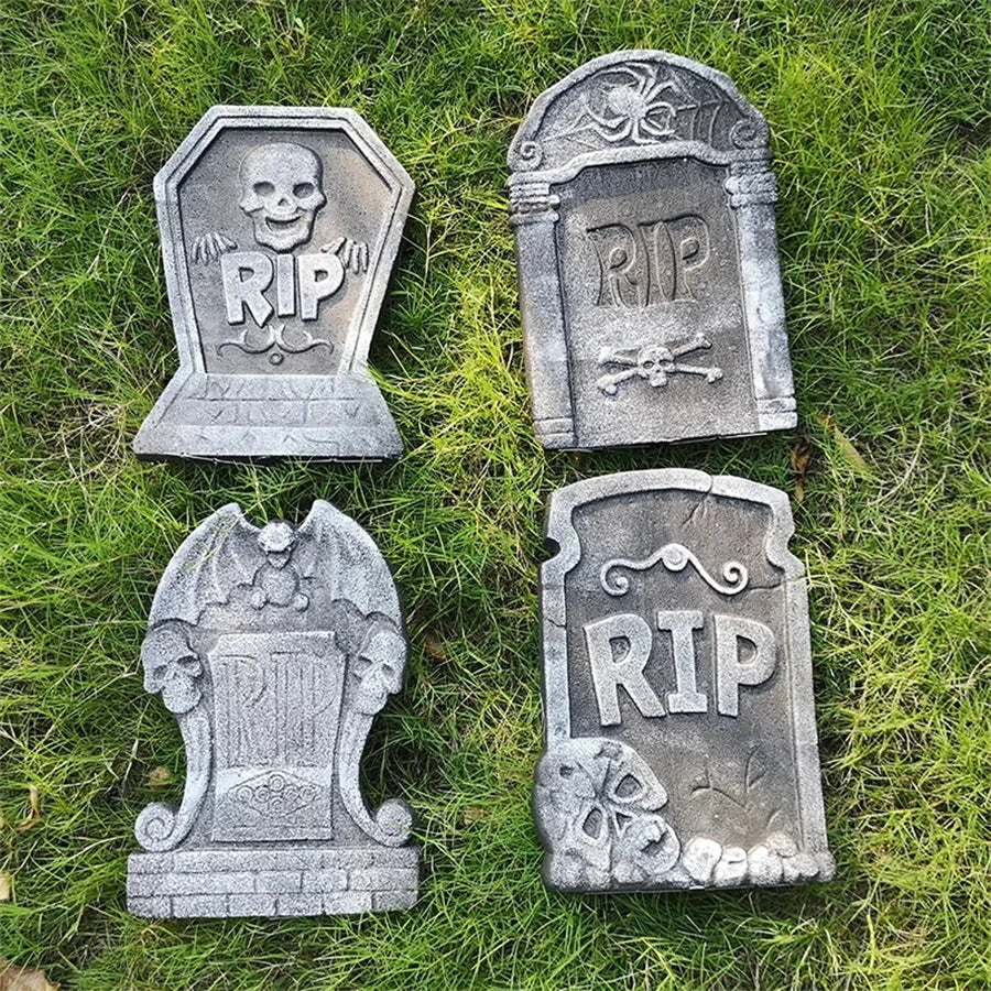 4pcs Halloween Foam RIP Graveyard Tombstone Decor Skeleton Tomb Haunted House Party Prank Prop Yard Outdoor - product image 6