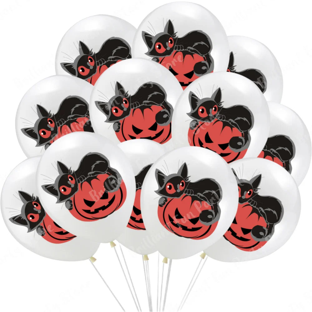 Balloons 12 Inch Black Orange White Halloween Decoration - product image 19