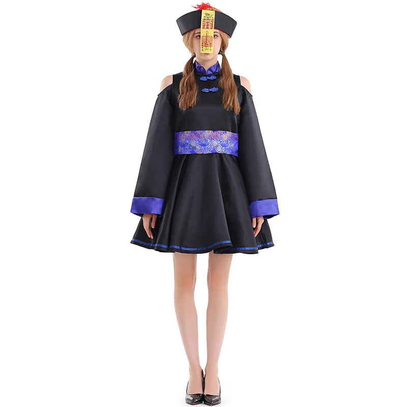 Women's Vampire Chinese Vintage Embroidered Zombie Gothic Cheongsam Hat - alternate view 4