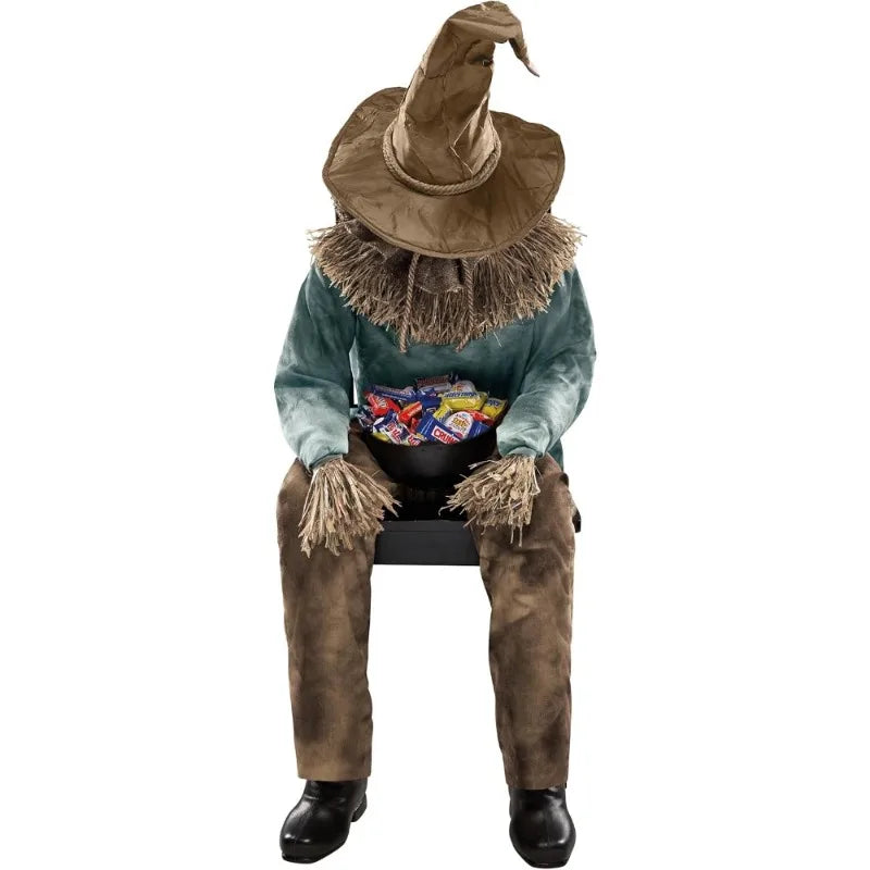 Scary Sitting Scarecrow Animatronic Pop up Motion Halloween Decoration - product image 4