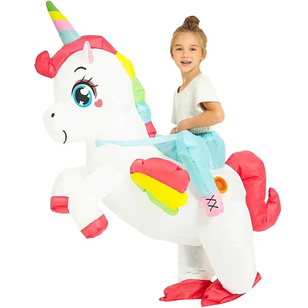 Child Kids Mascot Dinosaur Inflatable Costumes Unicorn Rooster Anime Dress Suits