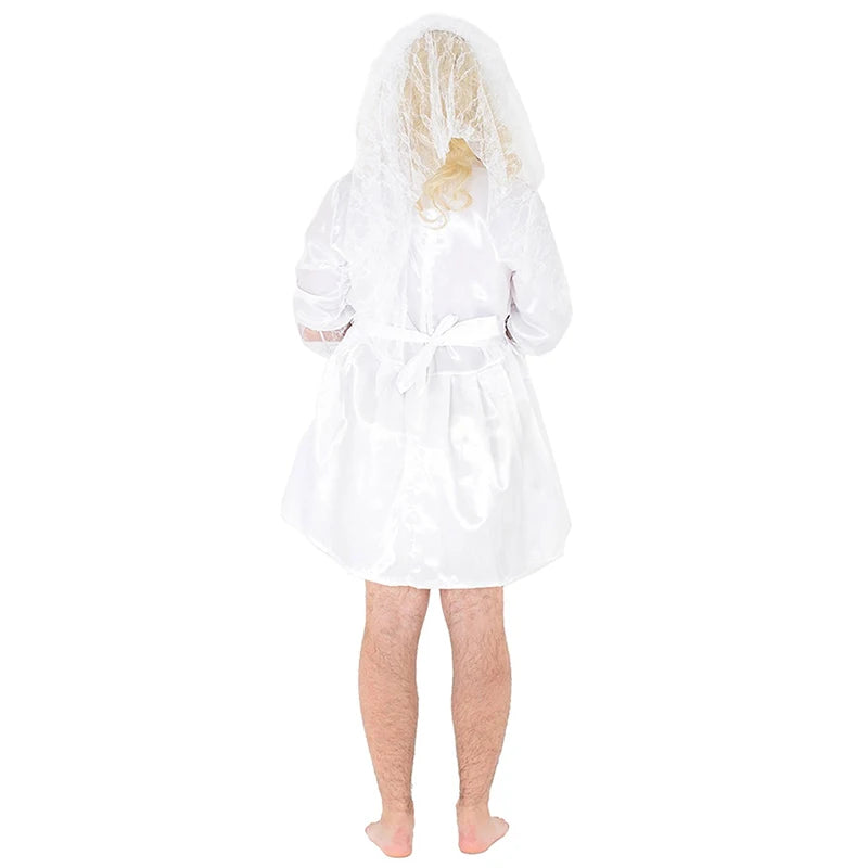 Male Runaway Bride Halloween Dress Up Mens Adult Funny Wedding Dress Bride Stag Party Costume - product image 3