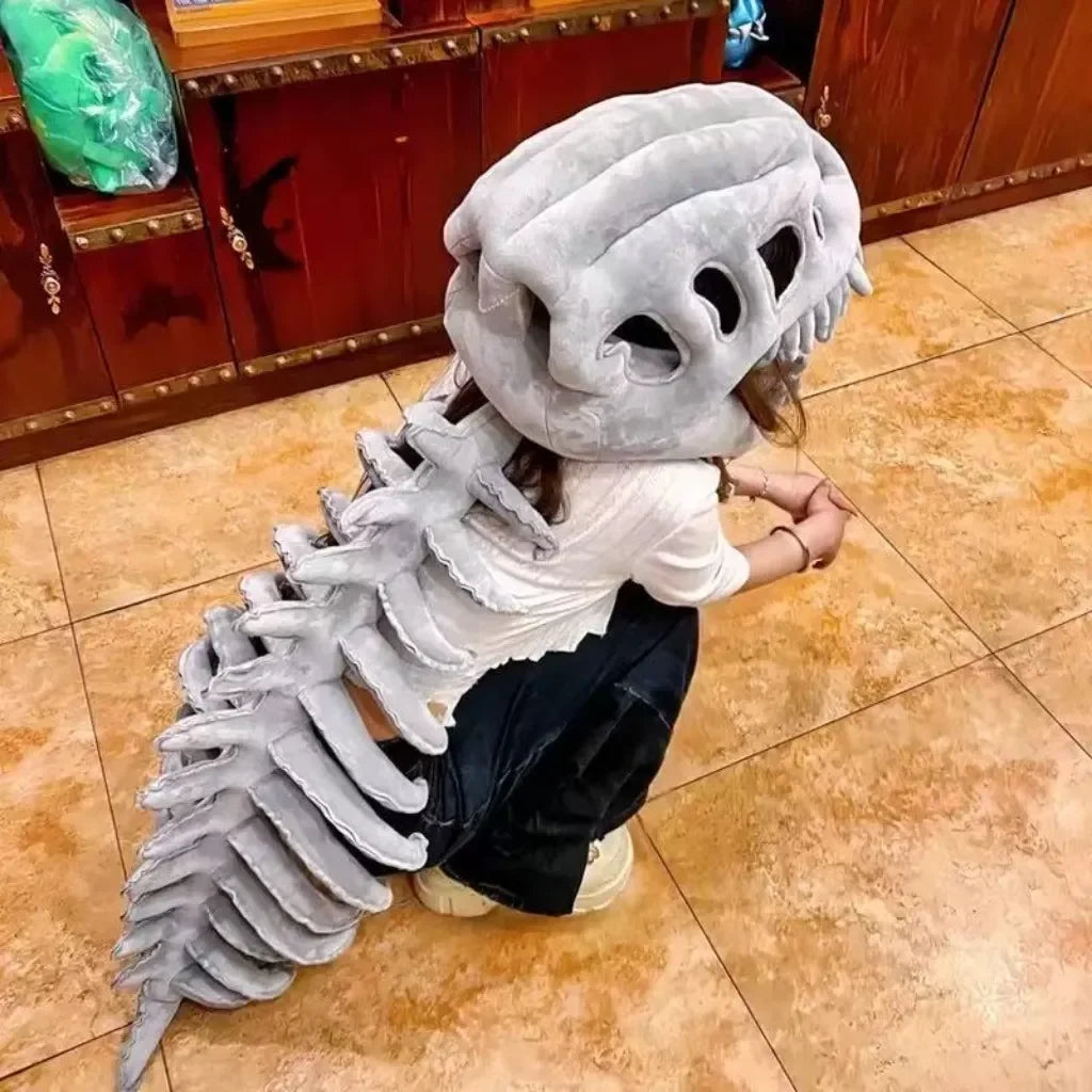 New Dinosaur Plush Hat Cartoon Skeleton Headgear Halloween Costume Funny Soft Doll Celebrity Style Surprise - product image 8
